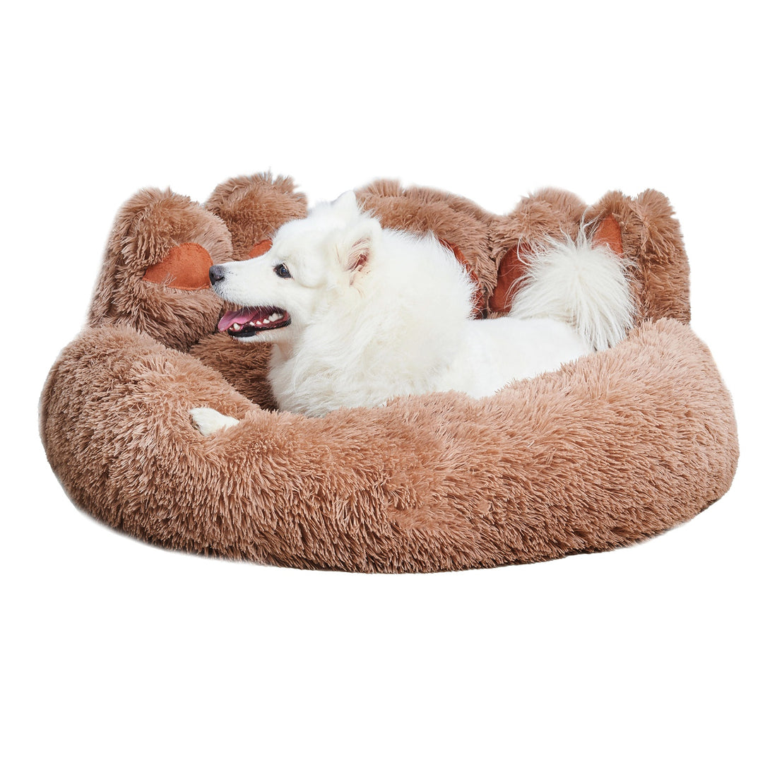 Cute Bear Paw Dog Bed - Cozy Plush Bed for Small Pets