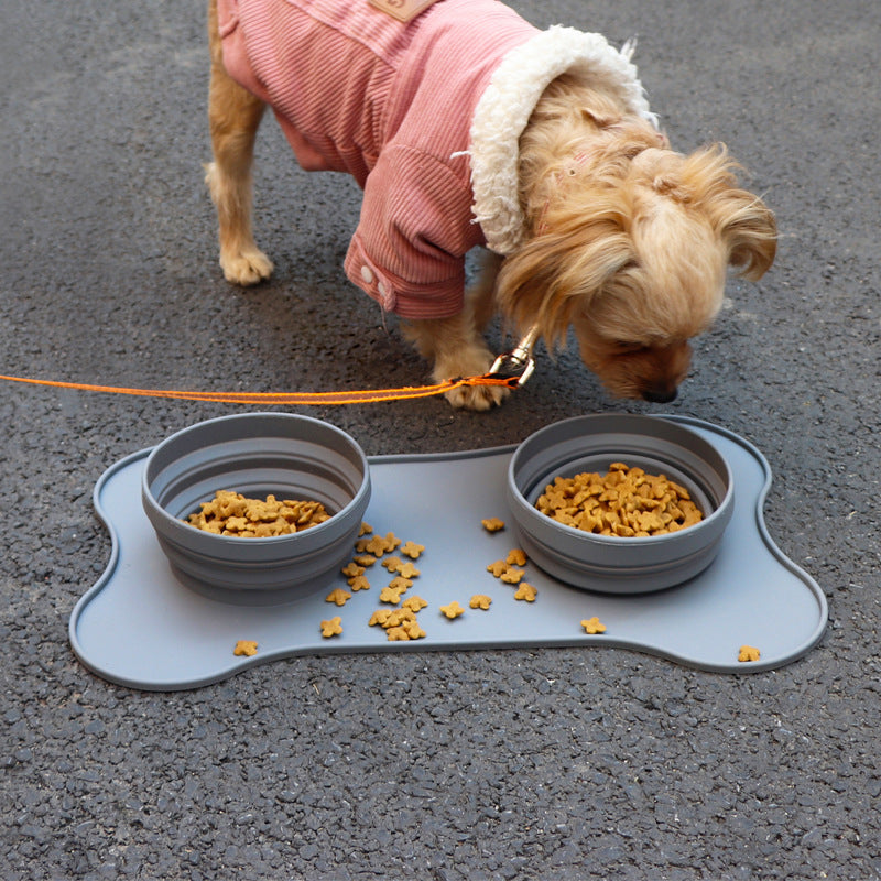 Silicone Pet Double Bowl Mat