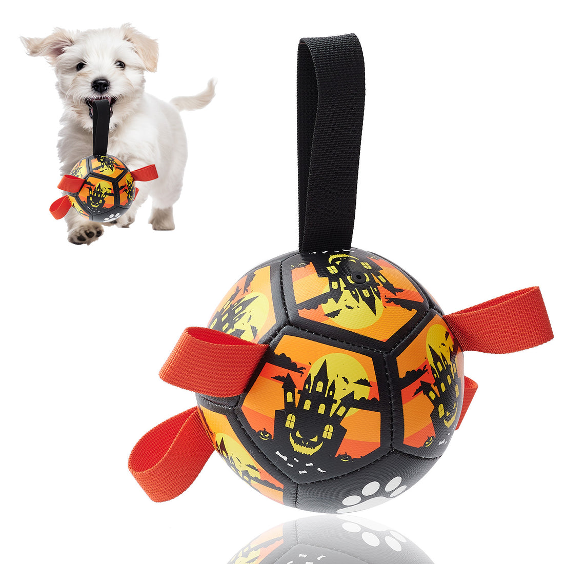 Interactive Dog Soccer Ball with Straps - Indoor & Outdoor Water Toy